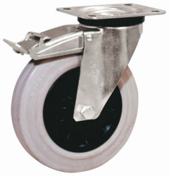 Koło samonastawne średnica kabla 100mm Płyta LAG 85kg wysokość całkowita 128mm