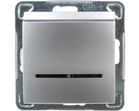 IMPRESJA Łącznik hotelowy z podświetleniem srebrny ŁP-15YS/m/18