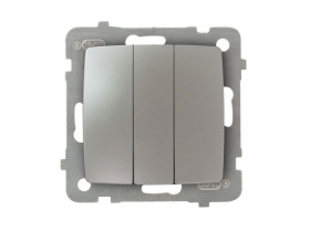 KARO Wyłącznik potrójny IP-20 zaciski gwintowe srebrny perłowy ŁP-13S/m/43 OSPEL