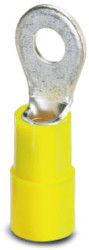 Insulated ring cable lug, 4.0-6.0 mm², AWG 12 to 10, 5.3 mm, M5, yellow, 3240028