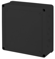 Puszka instalacyjna n/t ABS 200x200x80 czarna IP65 CZPI.200X200X80