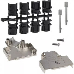 Osłona tylna D-Sub 15 -pinowe Cynk odlewany Kąt Proste Amphenol Communications Solutions Standard D-Sub A