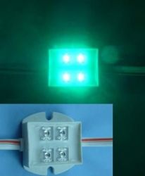 MODUŁ PCV 12V 23x30mm GREEN 4xLED