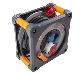 Bęben kablowy 30m 2+1 gniazda Szpula kablowa typ CEE BS4343/EN60309 400V-16A 16A 400 V