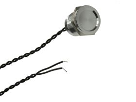 Przełącznik; piezoelektryczny; PS193Z10YNT1; OFF-(ON); 1 tor; srebrny; wklęsły; bez podświetlenia; na panel; z przewodem; 0,2A;