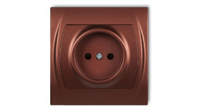 Logo Gniazdo Pojedyncze B/U Brązowy Metalik 9Lgp-1P