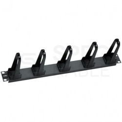 Organizator kabli RACK 19" 1U metalowy czarny Molex z plastikowymi długimi uchwytami