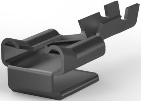 Uninsulated flat plug sleeve, 6.35 x 0.81 mm, 0.32 to 0.82 mm², AWG 22 to 18, brass, tin-plated, 61988-2