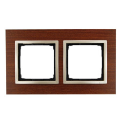 Ramka podwójna drewniana złoty orzech DRN2/86 Kontakt Simon54 Nature