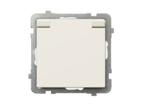 SONATA Gniazdo pojedyncze z uziemieniem IP44 ECRU zaciski gwintowe GPH-1RZ/m/27/w OSPEL