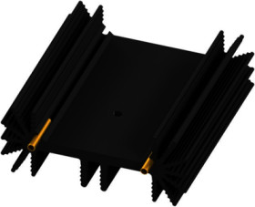 Extruded heatsink, (L x W x H) 50 x 50 x 20 mm, 5.6 K/W, black anodized, 10020363