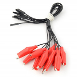 Przewody połączeniowe - gniazdo żeńskie - krokodyl - 10szt.