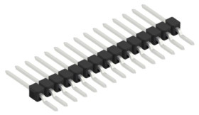 Pin header, 15 pole, pitch 2.54 mm, straight, black, 10050532