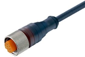 RKT 12-346/5 M (dawniej RKT 12-348) sw, PUR 12x0,25mm2, czarny, z gniazdem prostym M12x1, LUMBERG, RKT123465M, PM12F12, 103590