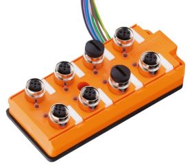 ASB 8/LED 5-4/1,5 M Rozdzielacz 8 portów M12 (4 stykowe - 1 sygnał na złącze), sygnalizacja LED, wyprowadzone pojedyńcze żyły o