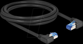 80465 RJ45 Network Cable Cat.6A S/FTP right / left angled 2 m black