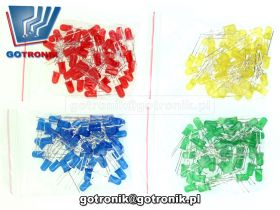 Zestaw diod LED 5mm matowe 200 sztuk