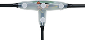 Cast resin branch sleeve, 5 pole, T-shape, 1.5-6.0 mm²/1.5-10 mm², cable Ø 16 to 26 mm, 435-12069