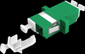 53343.32 Fibre optic adapter, LC/APC Duplex, OS2, green