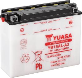 Yuasa YB16AL-A2 Akumulator motocyklowy 12 V 16 Ah Połączenie biegunów: Zacisk śrubowy typu 2