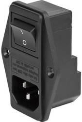 Combination element plug C14 or C18, 3 pole/2 pole, screw mounting, plug-in connection, black, 4304.6070