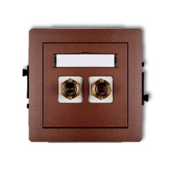 DECO Gniazdo głośnikowe pojedyncze (typu banan - czerwony i czarny, pozłacany, 4 mm2, do lutowania) brązowy metalik 9DGG-3