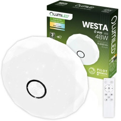 Plafon LED Lampa Sufitowa Natynkowa WESTA 48W CCT Biały Okrągły 40cm + PILOT LUMILED
