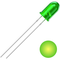 Quadrios 2111O158 LED Yellow-green Circular 5 mm 700 mcd 30° 20 mA 2 V