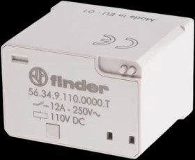 Relay, 4 Form C (NO/NC), 110 V (DC), 10400 Ω, 12 A, 400 V (AC), monostable, 56.34.9.110.0000T