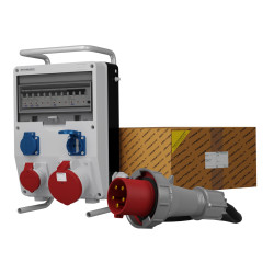 Rozdzielnica budowlana na stojaku z kablem TD-S/FI SKHU 63A 16A 2x230V Schuko Doktorvolt DV-0304-D