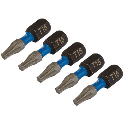 Draper Expert 05492 TX-STAR&#xAE; Impact S/Driver Bits T15x25mm 1/4&quot; Hex 5Pc