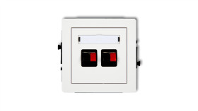 Deco Mechanizm Gniazda Głośnikowego Podwójnego, Biały Mat 25Dgg-2