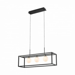 Lampa wisząca PIRO czarny, białe szklane klosze, 3*G9 + LED 33W 3000-6000K - MD3115-3-3BT Zuma Line