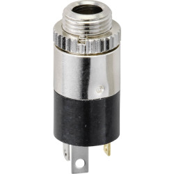 TruComponents 202775 3.5 mm audio jack Socket, Vertical,Pins:3 Stereo Black