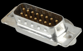 163A11279X D-SUB plug,15-pin, solder bucket, turned Contacts