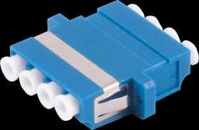 BS07-60040 FO coupler, LC / LC, quad, blue