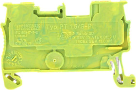 Listwa zaciskowa uziemienia Phoenix Contact poziomy: Pojedynczy 26 → 14AWGWciskane PT 1.5/S-PE