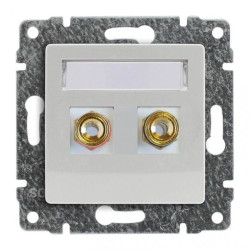 VENA Gniazdo głośnikowe pojedyncze stereofoniczne bez ramki pokrywa z polem opisowym + moduły Keystone 510452