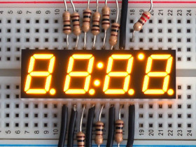 Adafruit Yellow 7-segment clock display - 0.39" digit height