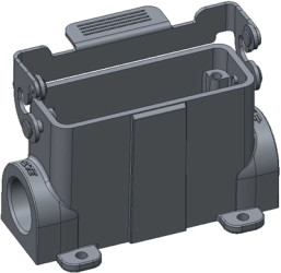 Housing, size HA16, die-cast aluminum, M20, angled, clip locking, IP65, T1619161120-000