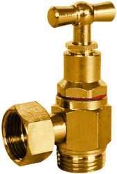 Zawór odcinający, Mosiądz szczotkowany, 1: BSP męskie 3/8 cala - 9.53mm, 2: BSP żeńskie 3/8 cala - 9.53mm, 10bar