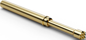 Long stroke test pin with probe, waffle, Ø 2.65 mm, travel  10 mm, pitch 3.5 mm, L 37 mm, F79606B230G300