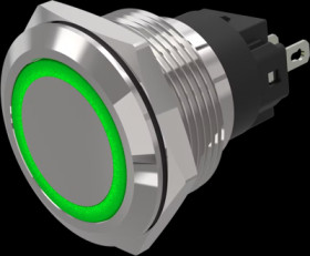 Signal light, 12 V (AC), 12 V (DC), green, Mounting Ø 22 mm, LED number: 1, 82-6551.0133