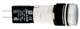 Wskaźnik świetlny okragły. O 16, IP 65, biały, zintegr. LED, 24 V, złącze XB6AV1BB