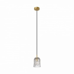 Lampa wisząca zwis złoty TAZZA z przezroczystym szklanym kloszem na E14 - P0590-01A-V7AC Zuma Line