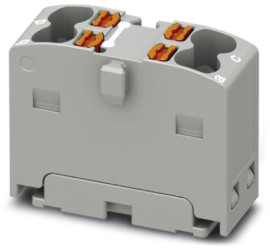 Distribution block, push-in connection, 0.14-2.5 mm², 4 pole, 17.5 A, 6 kV, gray, 1046608