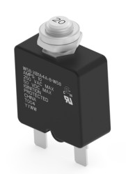 Circuit breaker, thermal, 1 pole, 8 A, 50 V (DC), 250 V (AC), faston plug 6.35 mm, panel mounting, 2-1393249-2