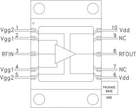 HMC1086F10 - 25 Watt Flange Mount GaN MMIC Power Amplifier, 2 - 6 GHz