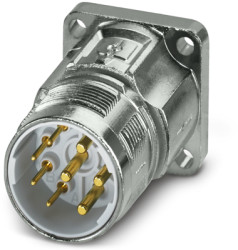 Surface-mounting plug, M23, 8 pole, crimp connection, standard/ONECLICK quick locking system, straight, 1628777