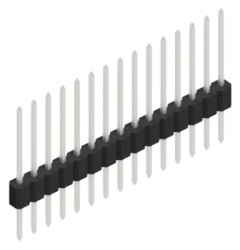 Pin header, 15 pole, pitch 1.27 mm, straight, black, 10059422